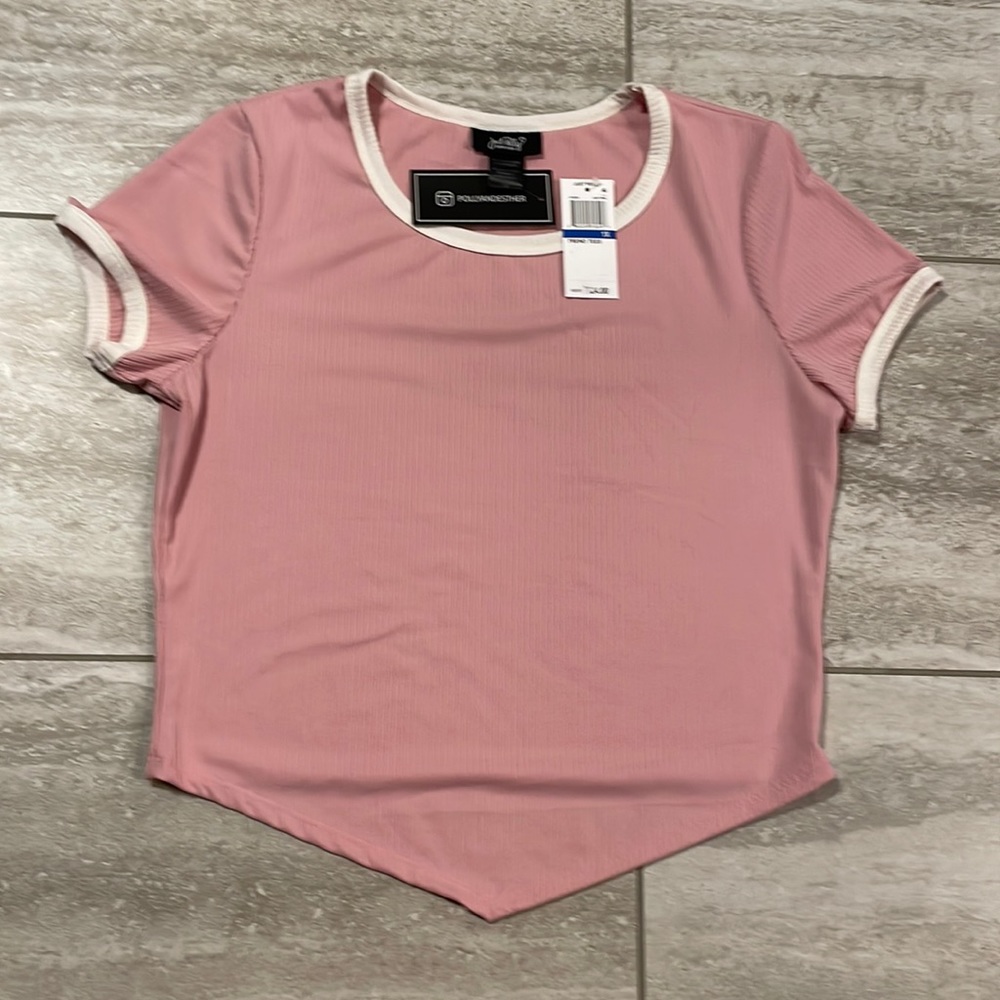 Just Polly Light Pink Trend Tees Ribbed